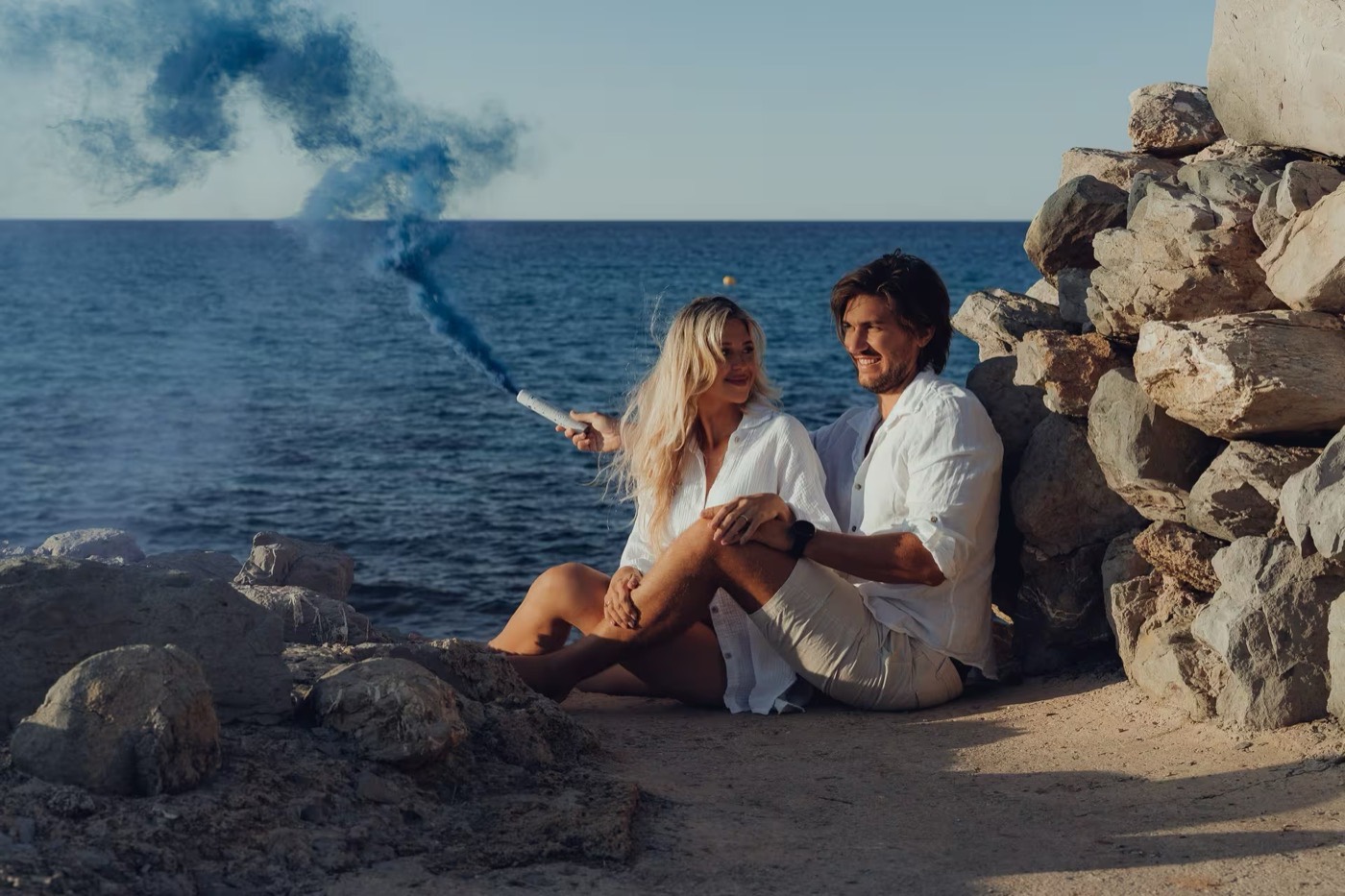 Solo portrait at Cala d'Hort – professional vacation photography with Es Vedrà